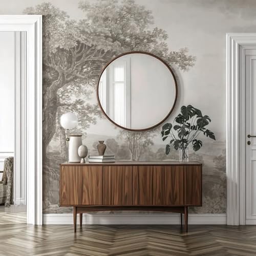 YQWDMX - Beige Forest Peel and Stick Wallpaper Jungle Self-Adhesive Mural - Image 4