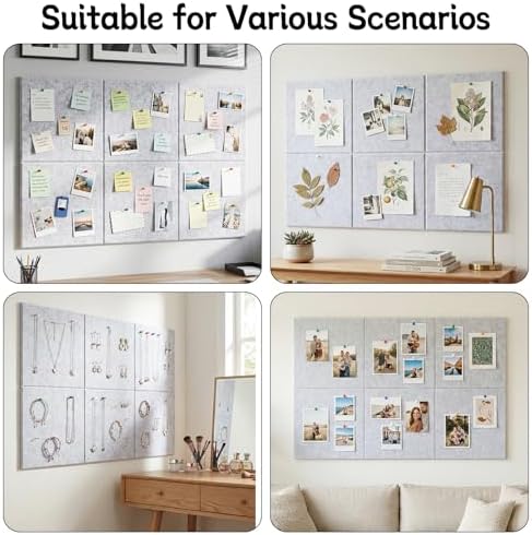 Cork Board Alternative 28" x 19", 6 Pack Felt Bulletin Boards, Pin Board - Image 7