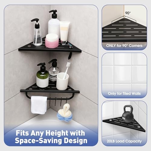 Corner Shower Shelf, 304 Stainless Steel Recessed Bathroom Shelves, Grout in - Image 3