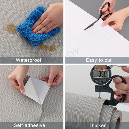 Mocha Brown Grasscloth Peel and Stick Wallpaper Linen 24"x394" - Image 3