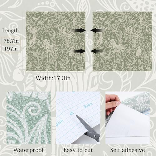 Vinjiasin Boho Safari Animal Wallpaper, Waterproof Contact Paper - Image 6