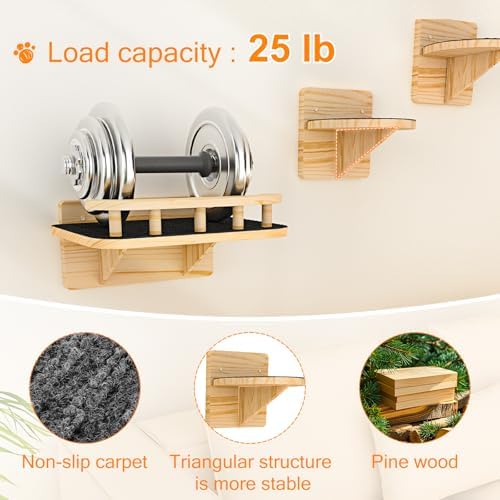 XiaZ Cat Wall Shelves, Cat Wide Climber Shelf - Image 5