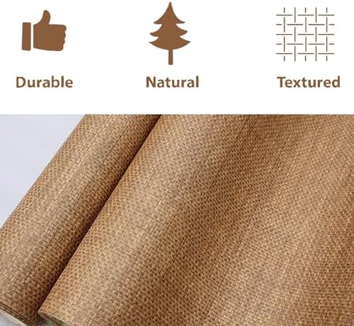 Grasscloth Wallpaper Textured Woven Wallcovering, Natural Plant Fiber Contact - Image 3