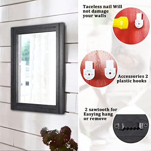 AAZZKANG Black Mirrors for Wall Rectangle Wood Framed Hanging Mirror - Image 3