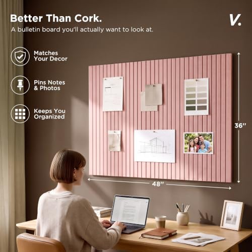 VIVELDA Felt Bulletin Board Tiles 48"x36" - Image 2