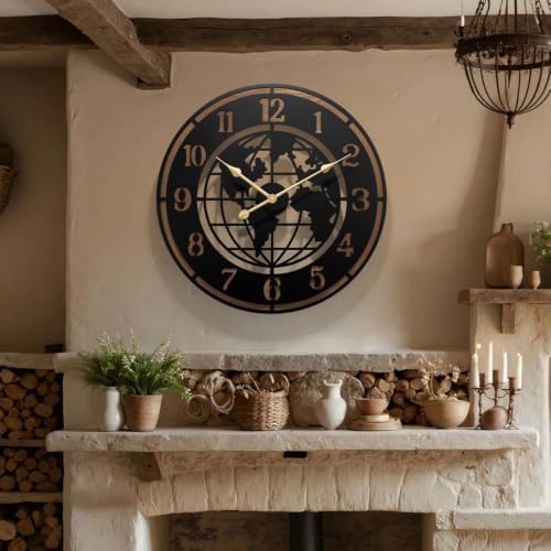 Large World Map Wall Clock - Image 2