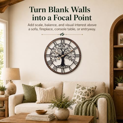 16 Inch Roman Numerals Tree Wall Clock - Image 3