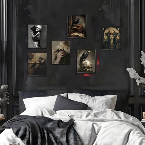 XYHYRA Vintage Gothic Wall Art Set of 6, Dark Academia Witchy Posters, - Image 5