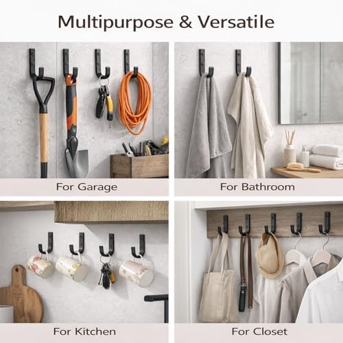 Wall Hooks for Hanging, Heavy Duty Solid Iron Coat Hooks - Image 5