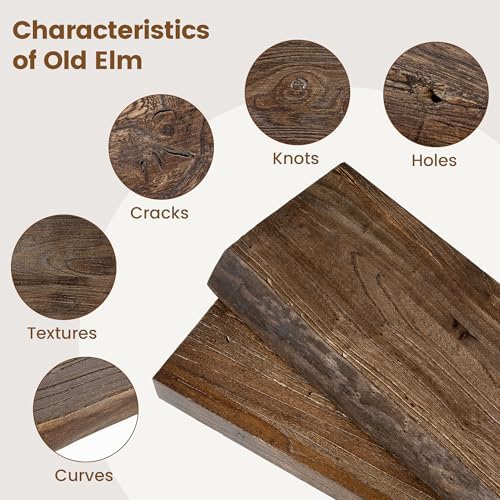 Live Edge Floating Shelves for Wall Decor, Solid Elm Wood Floating Shelves Wall - Image 3