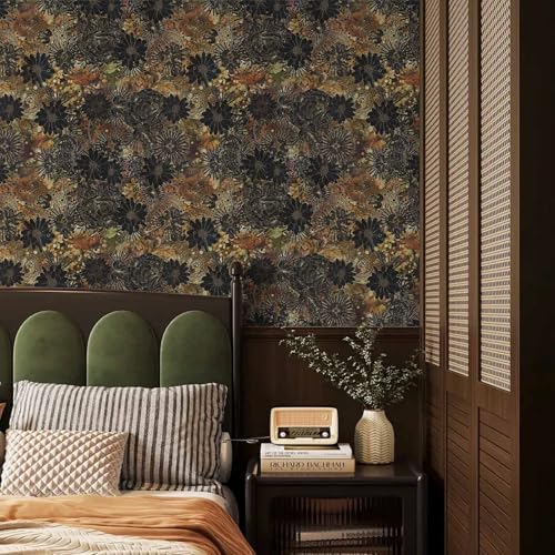 Abyssaly Boho Floral Peel and Stick Wallpaper Vintage Flower Contact Paper - Image 4
