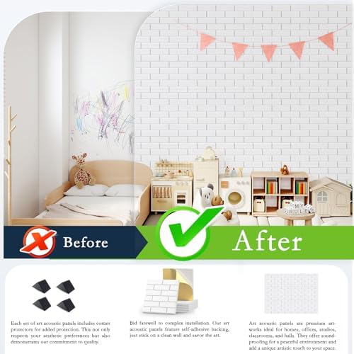 ArtVivid 12Pack Acoustic Panels, Brick Pattern Sound Proof Panels - Image 5