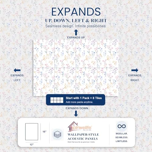 PINWELIFE® Acoustic Art Tiles – 8-Pack 12"x16" Sound Absorbing Panels, Seamless - Image 5