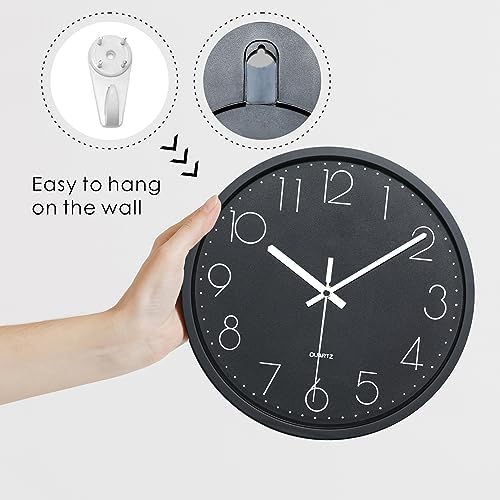 Plumeet Wall Clock, Silent Quartz Clock Decorate Kitchen Living Room, 3D - Image 5