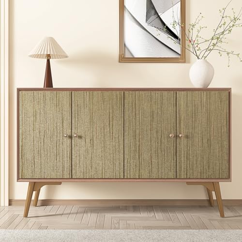 Gold Grasscloth Wallpaper Textured Peel and Stick Wallpaper Vintage Golden - Image 3