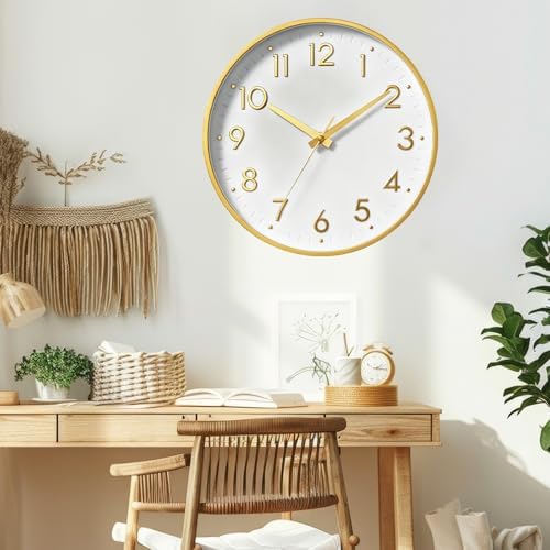 Mosewa 12 Inch Wall Clock Battery Operated Silent Non Ticking Analog - Image 4