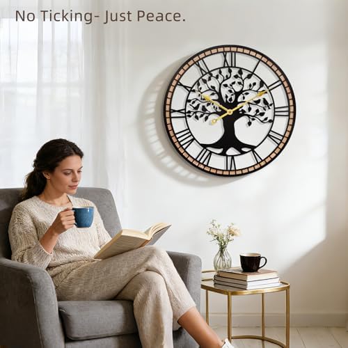 20" Farmhouse Bird Branch Wall Clock - Image 4