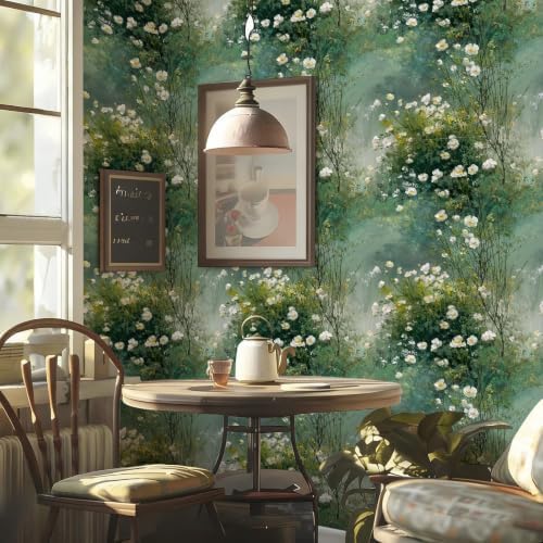 Stickorama White Wildflower Peel and Stick Wallpaper Self Adhesive 17.72" x - Image 2