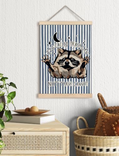 Funny Blue Striped Motivational Raccoon Poster Wall Art Framed 12x16in - Image 2