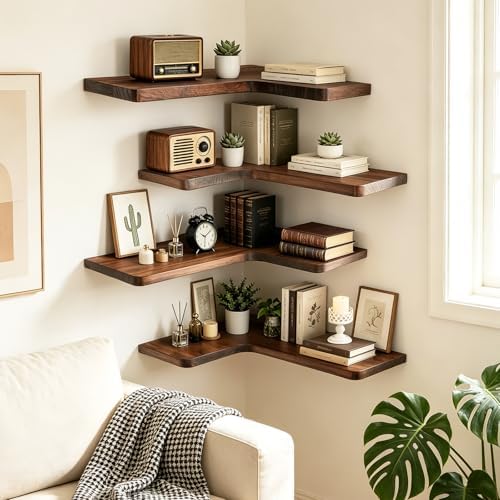Solid Wood Corner Floating Shelves - Image 7