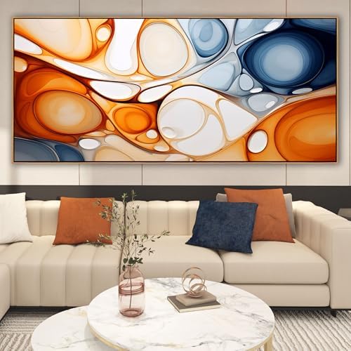 KLAKLA Framed Oversized Abstract Wall Art 86x39 Inch Modern Canvas Print - Image 4