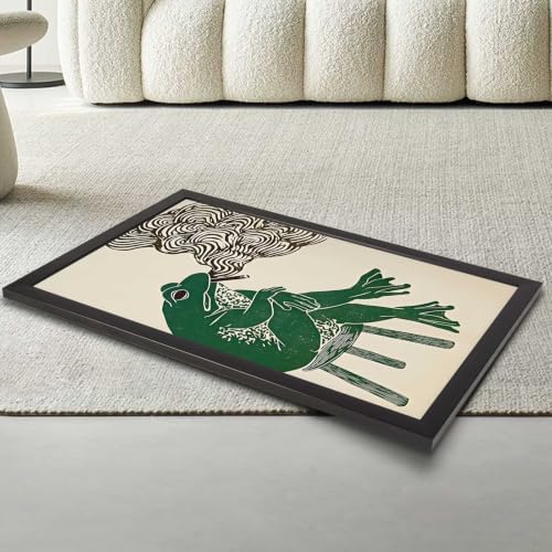 Black Framed Smoking Frog Canvas Wall Art 24x36in - Image 3