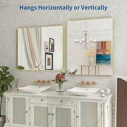 WEER Gold Bathroom Vanity Mirror 36X30 Inch - Image 5