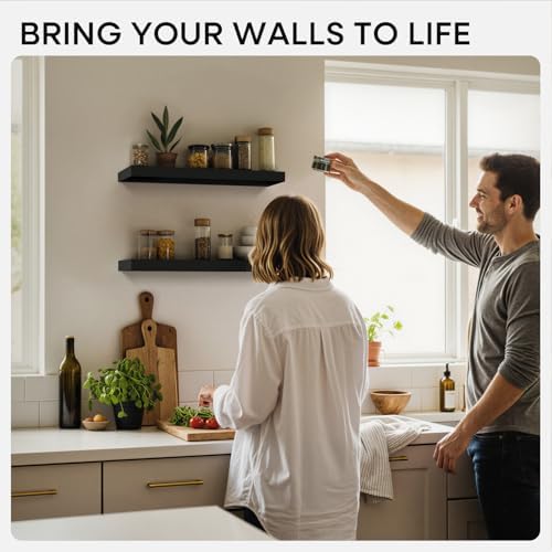 Homeforia 18 Inch Floating Shelves, High-End Solid Pine Wood - Image 2
