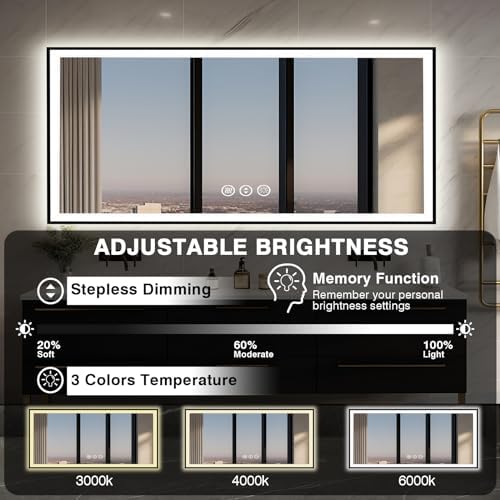 EchosLife 72x32 LED Bathroom Vanity Mirror - Image 5