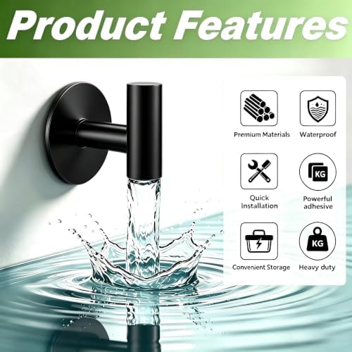 Self-Adhesive Coat Hooks, Stainless Steel Heavy Duty Wall Hooks, Towel Hooks - Image 5