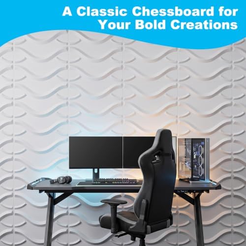 Art3d 19.7" x 19.7" Wall Panel Wave, Matte White - Image 3
