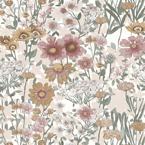 Orainege Peel and Stick Wallpaper Daisy Floral Wallpaper by Orainege