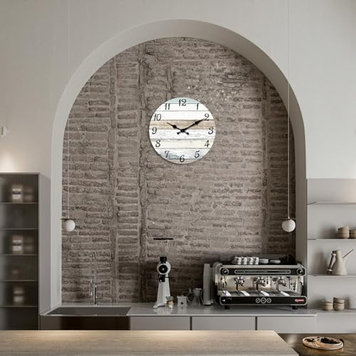 XNM 14 Inch Farmhouse Wooden Wall Clocks Battery Operated - Image 5