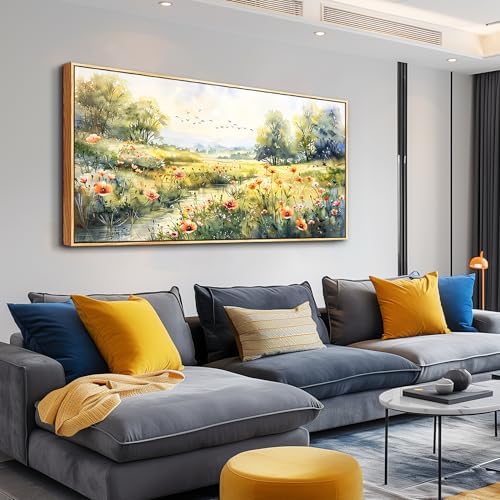 XIGUANGART Framed Canvas Prints Wall Art Pastoral Art Work - Image 3