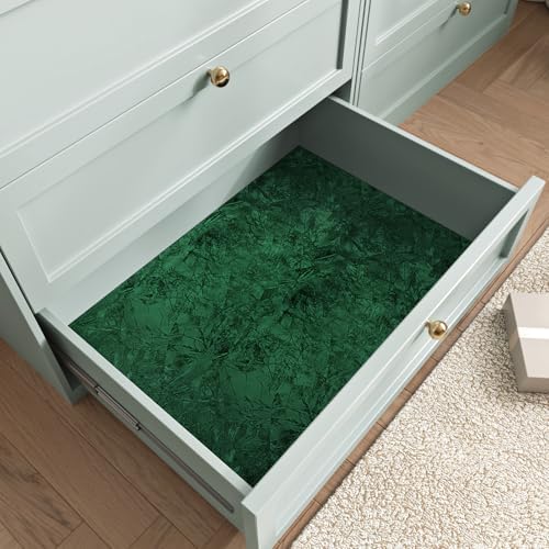 Wallercity Emerald Green Velvet Wallpaper Felt Drawer Liner Self Adhesive - Image 5