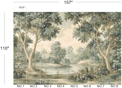 Serene Watercolor Forest River Landscape Wallpaper Peel and Stick - Image 5