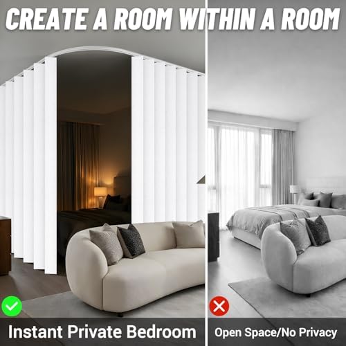 Room Divider Curtain Sets with Flexible Ceiling Track, Privacy Soundproof - Image 3