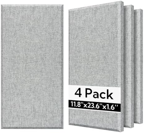 Olanglab Fiberglass Acoustic Wall Panels 4 Pack, 11.8'' x 23.6'' Sound Panels by Olanglab