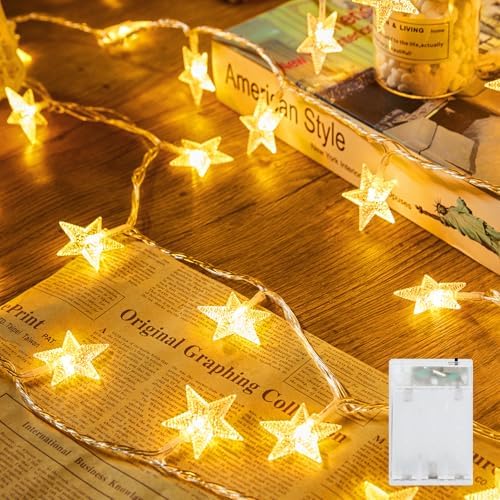 Minetom 50 LED Star String Lights, 17ft Fairy Lights Battery Operated by Minetom