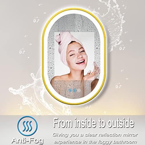 32 X 20 Inch Gold LED Oval Mirror - Image 3