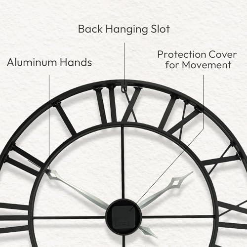 30 Inch Wall Clocks for Living Room Decor, Roman Numeral - Image 3