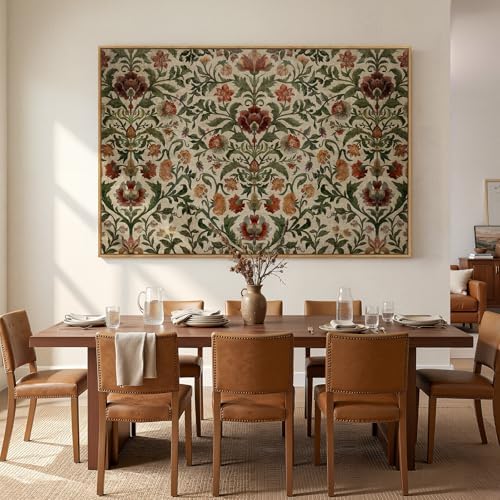 Extra Large Framed Vintage Morris Floral Wall Art - Image 4