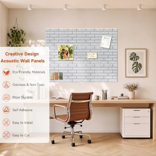 TO-TH Acoustic Panels Peel and Stick Decor Wall Panel 12 Pack - Image 4