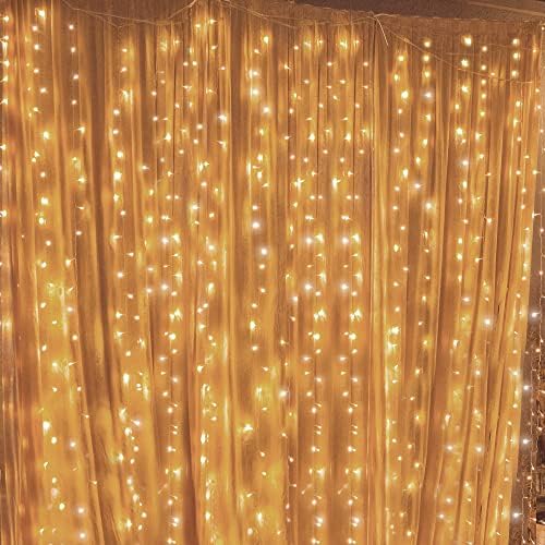 Twinkle Star 300 LED Curtain String Lights, Warm White by TwinkleStar