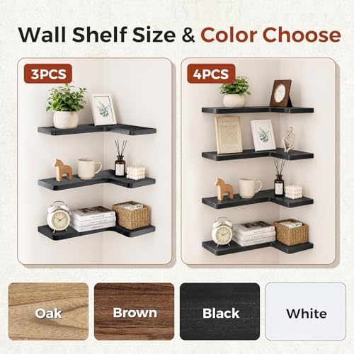 Solid Wood Corner Floating Shelves - Image 5