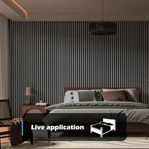 Art3d 3D Fluted Soundproof Wood Textured Slat Wall Panel, Smoky Oak - Image 2