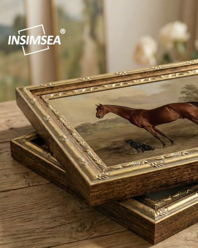 InSimSea Vintage Wall Art, Antique Horse and Dog Canvas Print, 13x16 Inch - Image 2
