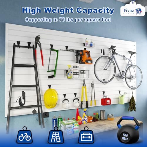 PVC Slatwall Panels, 4 ft x 4 ft Garage Wall Storage Systems - Image 3