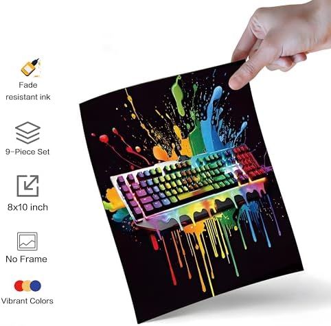 ARKZSHO Cool Game Canvas Posters Wall Art Set of 9, Retro Video Gamer - Image 2