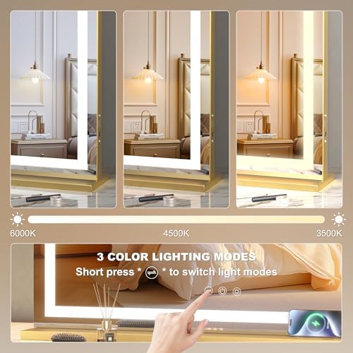 Hasipu Vanity Mirror with Lights, Lighted Makeup Mirror with Dimmable 3 Modes - Image 3